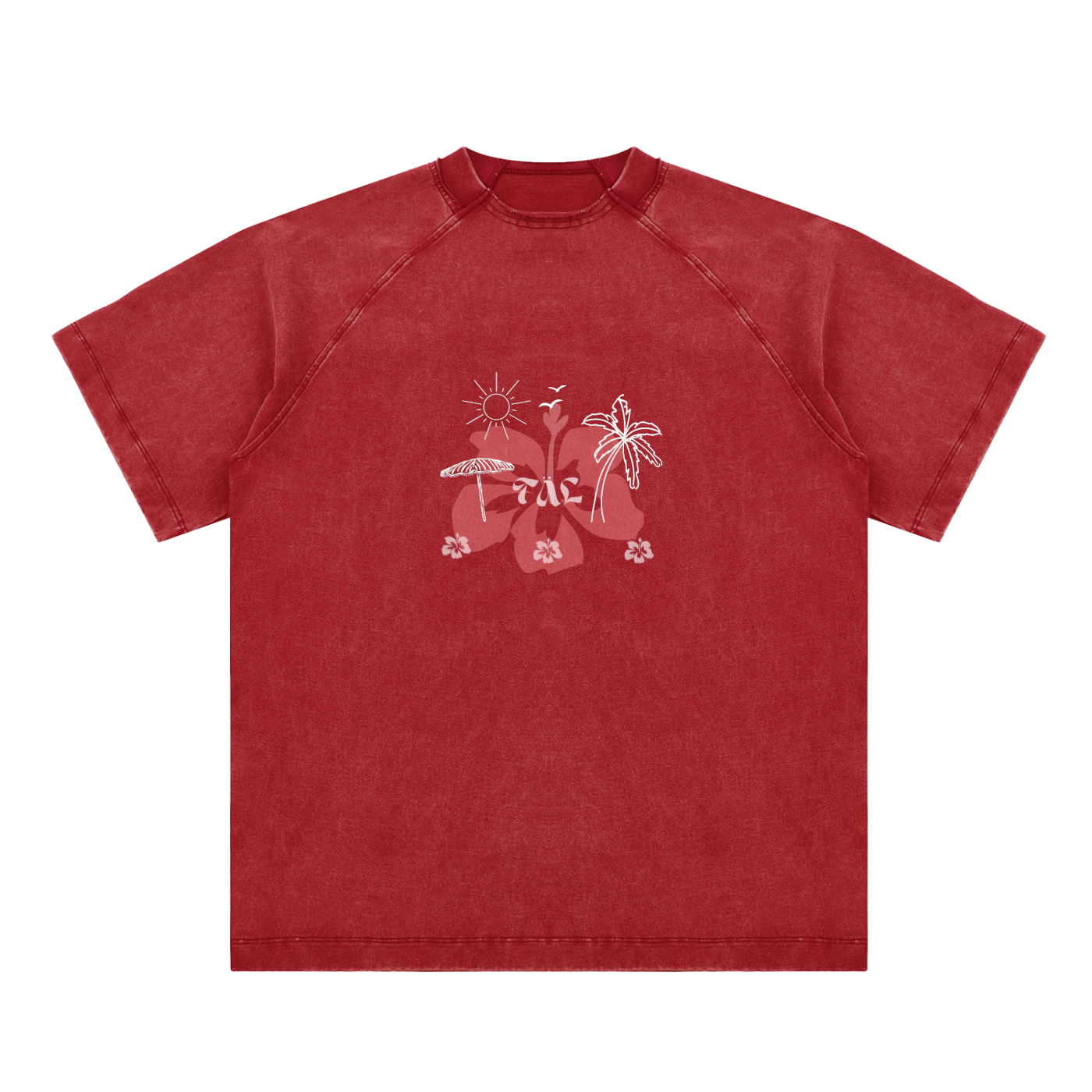 Beach Bloom Raglan Tee – Red | TÄL