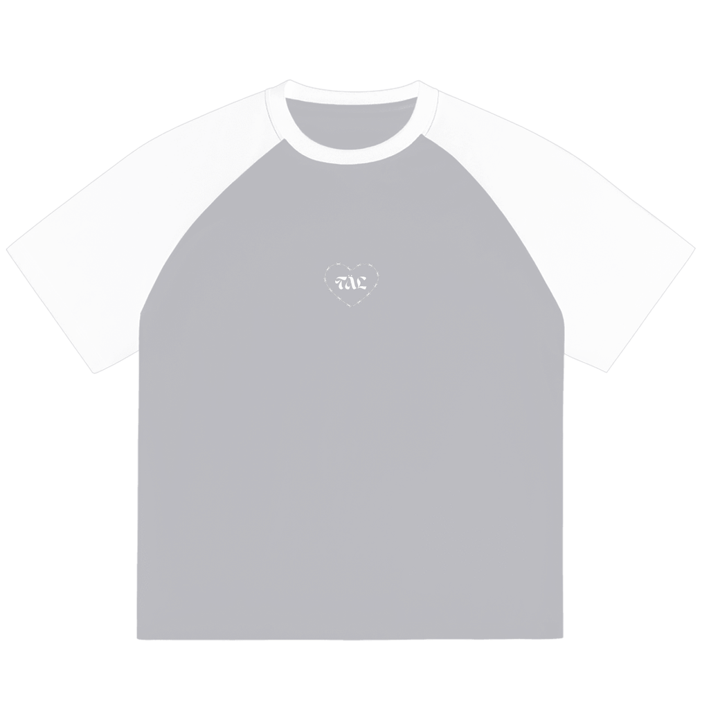 Barbed Heart Raglan Tee – Grey & White | TÄL