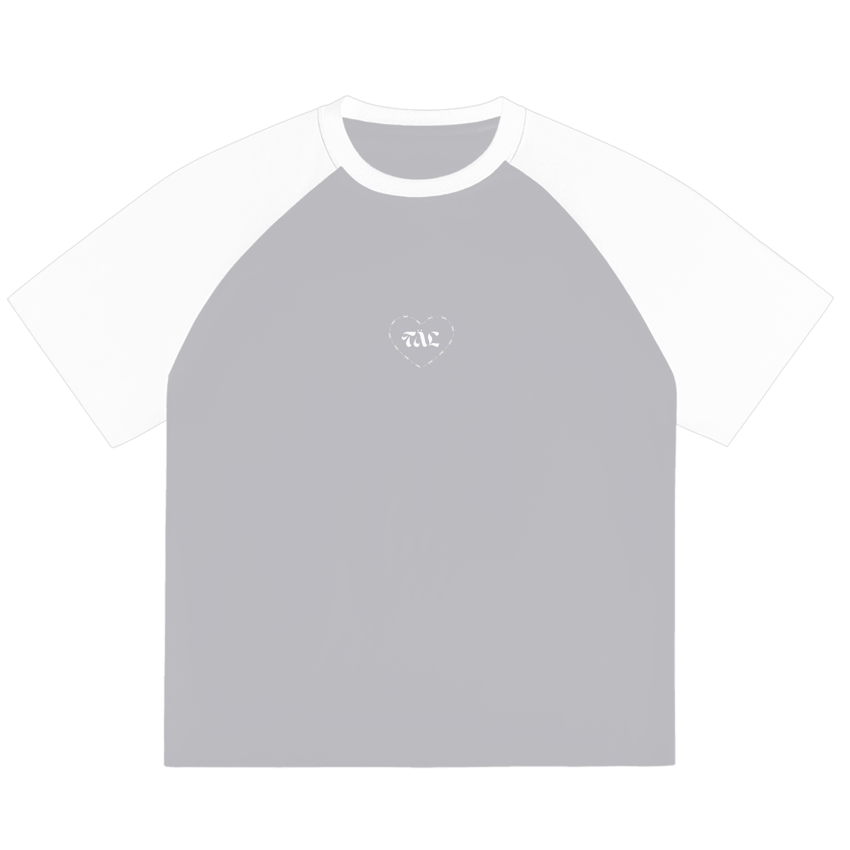 Barbed Heart Raglan Tee – Grey & White | TÄL