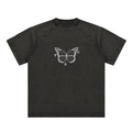 Butterfly Wordmark Oversized Tee – Charcoal Wash | TÄL