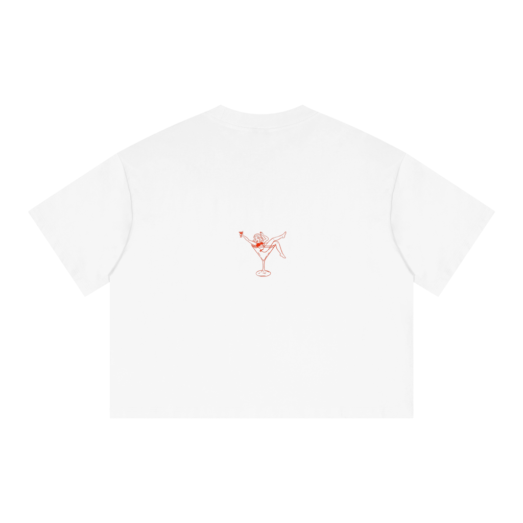 Unisex Boxy Drop Shoulder Crop T-Shirt