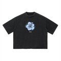 Hibiscus Bloom Oversized Tee – Vintage Black Wash | TÄL