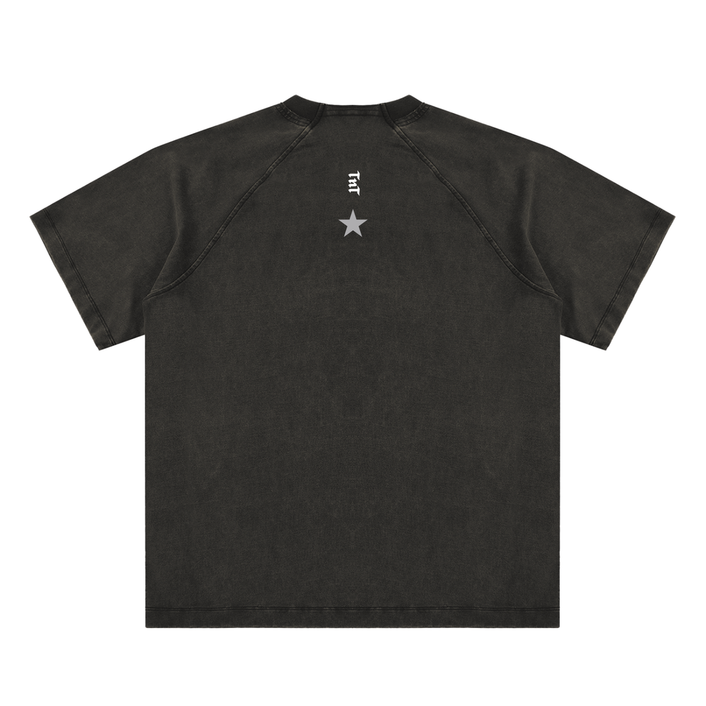 Butterfly Wordmark Oversized Tee – Charcoal Wash | TÄL