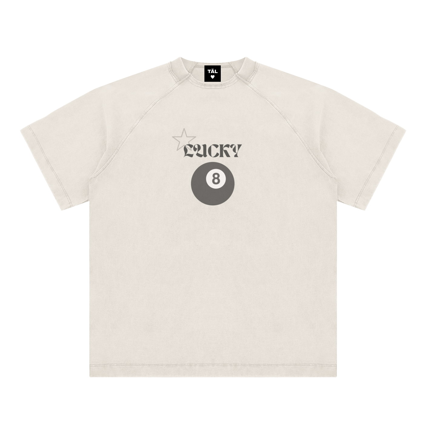 Lucky 8 Ball Oversized Tee – Stone | TÄL