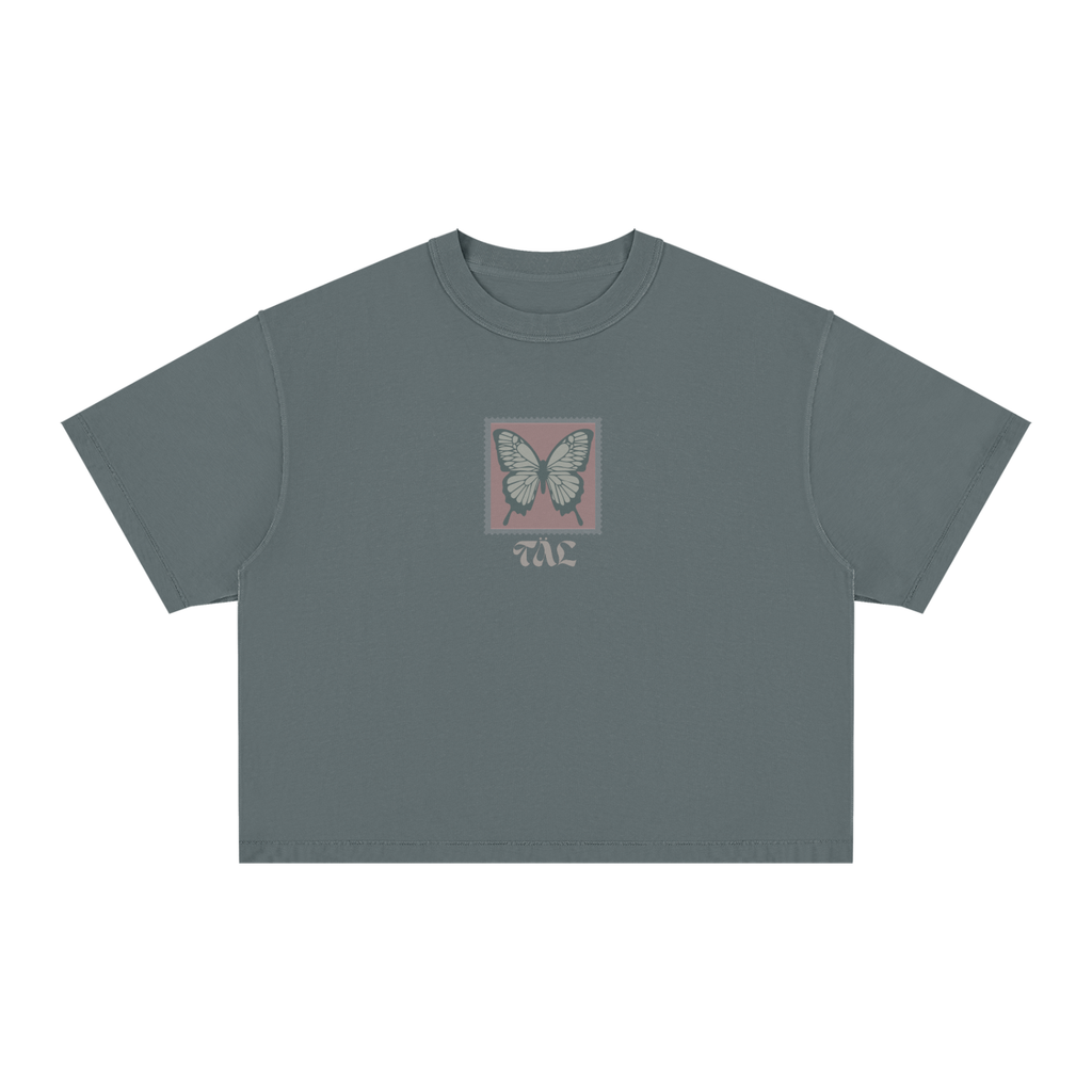 Vintage Wash Boxy T-Shirt - Butterfly Stamp